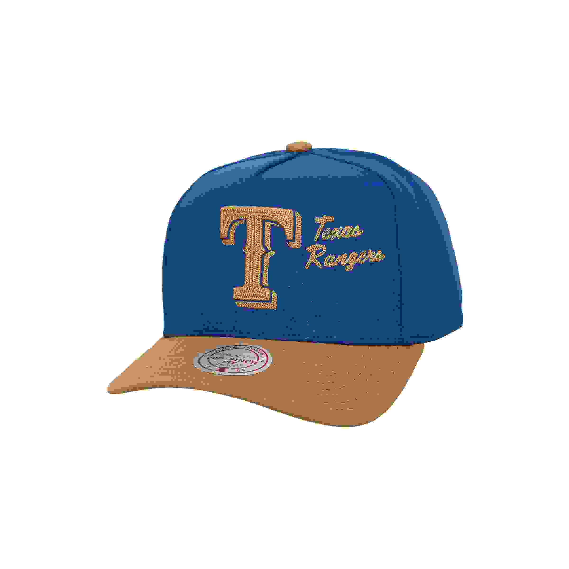 Mitchell & Ness Texas Rangers Side Script Royal Snapback Hat